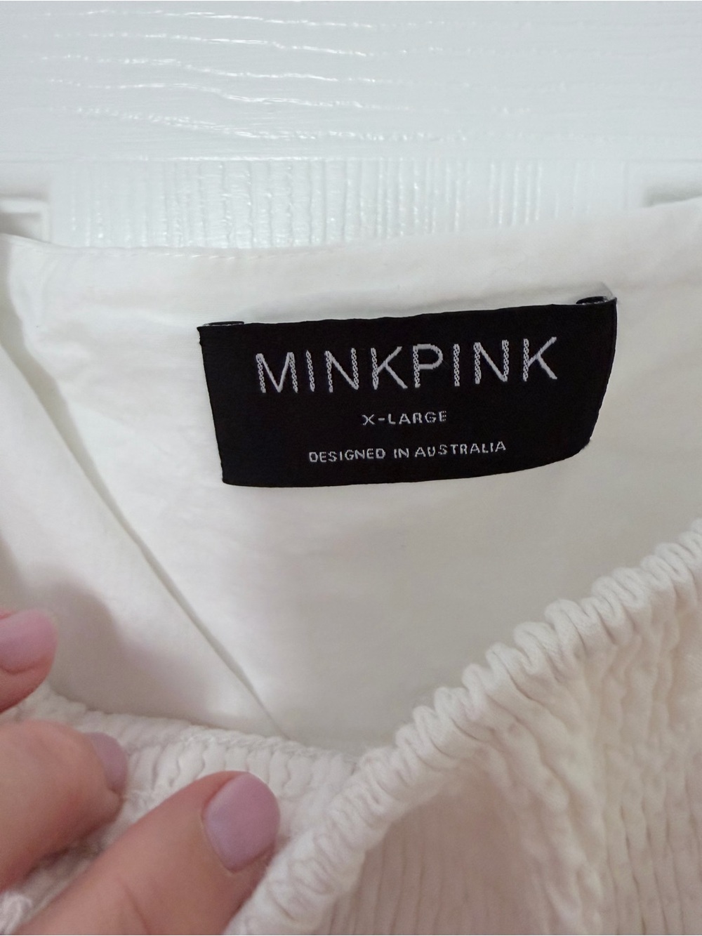 MinkPink azalea linen cotton smocked dress sz XL - Picture 6 of 7